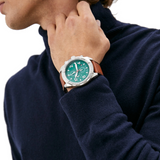 Buy Shop Fossil Bronson Chronograph Green Dial Brown Leather Strap Watch for Men - FS5738 USA Online