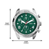 Buy Shop Fossil Bronson Chronograph Green Dial Brown Leather Strap Watch for Men - FS5738 USA Online