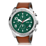 Buy Shop Fossil Bronson Chronograph Green Dial Brown Leather Strap Watch for Men - FS5738 USA Online