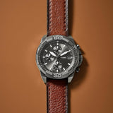 Buy Shop Fossil Bronson Chronograph Grey Dial Brown Leather Strap Watch for Men - FS5855 USA Online