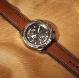 Buy Shop Fossil Bronson Chronograph Grey Dial Brown Leather Strap Watch for Men - FS5855 USA Online