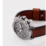 Buy Shop Fossil Bronson Chronograph Grey Dial Brown Leather Strap Watch for Men - FS5855 USA Online