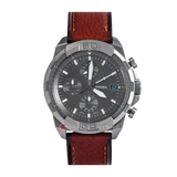 Buy Shop Fossil Bronson Chronograph Grey Dial Brown Leather Strap Watch for Men - FS5855 USA Online