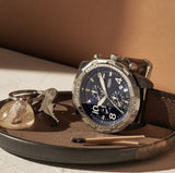 Buy Shop Fossil Bronson Chronograph Luggage Blue Dial Brown Leather Strap Watch for Men - FS5829 USA Online