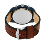 Buy Shop Fossil Bronson Chronograph Luggage Blue Dial Brown Leather Strap Watch for Men - FS5829 USA Online