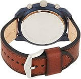 Buy Shop Fossil Bronson Chronograph Luggage Blue Dial Brown Leather Strap Watch for Men - FS5829 USA Online