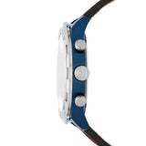 Buy Shop Fossil Bronson Chronograph Luggage Blue Dial Brown Leather Strap Watch for Men - FS5829 USA Online