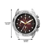 Buy Shop Fossil Bronson Chronograph Red Dial Silver Steel Strap Watch for Men - FS5878 USA Online