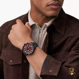 Buy Shop Fossil Brox Multifunction Maroon Dial Black Steel Strap Watch for Women - BQ2803 USA Online