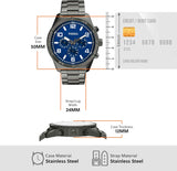 Buy Shop Fossil Brox Multifunction Blue Dial Grey Steel Strap Watch for Men - BQ2798 USA Online