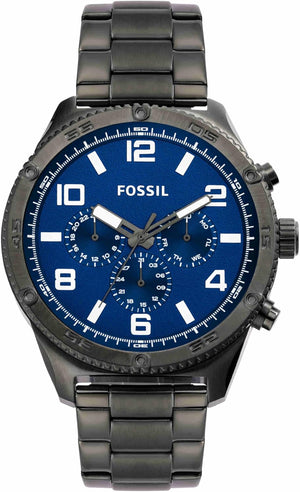 Buy Shop Fossil Brox Multifunction Blue Dial Grey Steel Strap Watch for Men - BQ2798 USA Online