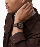Buy Shop Fossil Brox Multifunction Brown Dial Brown Leather Strap Watch for Men - BQ2802 USA Online