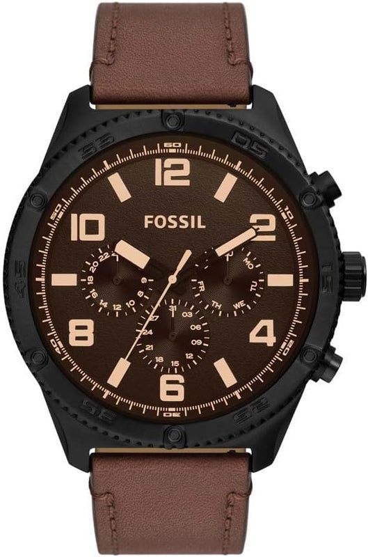Buy Shop Fossil Brox Multifunction Brown Dial Brown Leather Strap Watch for Men - BQ2802 USA Online