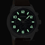 Buy Shop Fossil Brox Multifunction Green Dial Brown Leather Strap Watch for Men - BQ2801 USA Online