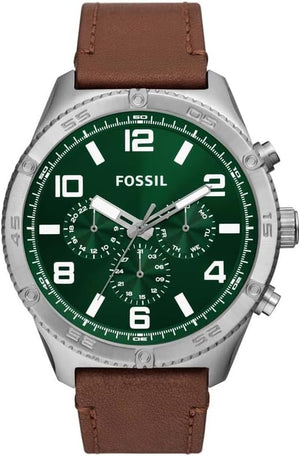 Buy Shop Fossil Brox Multifunction Green Dial Brown Leather Strap Watch for Men - BQ2801 USA Online