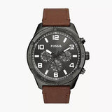 Buy Shop Fossil Brox Multifunction Grey Dial Brown Leather Strap Watch for Men - BQ2800 USA Online
