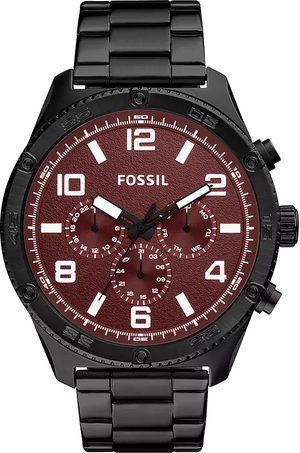 Buy Shop Fossil Brox Multifunction Maroon Dial Black Steel Strap Watch for Women - BQ2803 USA Online