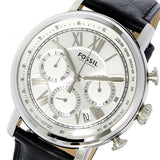 Buy Shop Fossil Buchanan Chronograph Silver Dial Black Leather Strap Watch for Men - FS5102 USA Online