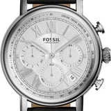 Buy Shop Fossil Buchanan Chronograph Silver Dial Black Leather Strap Watch for Men - FS5102 USA Online