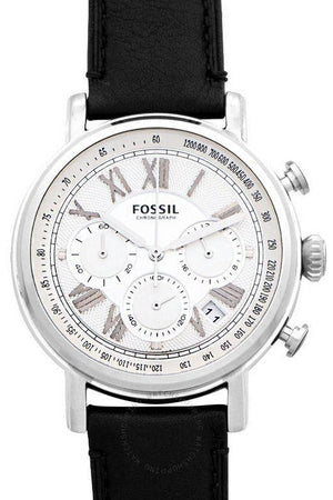Buy Shop Fossil Buchanan Chronograph Silver Dial Black Leather Strap Watch for Men - FS5102 USA Online