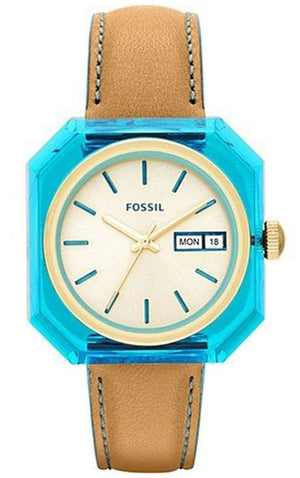 Buy Shop Fossil Candy White Dial Brown Leather Strap Watch for Men - ES3536 USA Online
