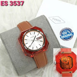 Buy Shop Fossil Candy White Dial Brown Leather Strap Watch for Women - ES3537 USA Online