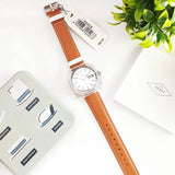 Buy Shop Fossil Candy White Dial Brown Leather Strap Watch for Women - ES3538 USA Online