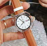 Buy Shop Fossil Candy White Dial Brown Leather Strap Watch for Women - ES3538 USA Online
