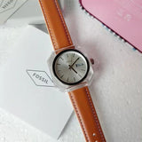 Buy Shop Fossil Candy White Dial Brown Leather Strap Watch for Women - ES3538 USA Online