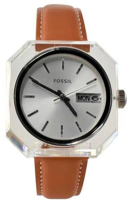 Buy Shop Fossil Candy White Dial Brown Leather Strap Watch for Women - ES3538 USA Online