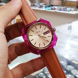 Buy Shop Fossil Candy White Dial Brown Leather Strap Watch for Women - ES3539 USA Online