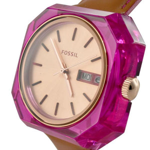 Buy Shop Fossil Candy White Dial Brown Leather Strap Watch for Women - ES3539 USA Online