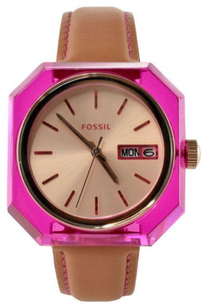 Buy Shop Fossil Candy White Dial Brown Leather Strap Watch for Women - ES3539 USA Online