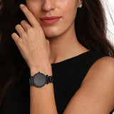 Buy Shop Fossil Carlie Black Dial Black Steel Strap Watch for Women - ES4488 USA Online