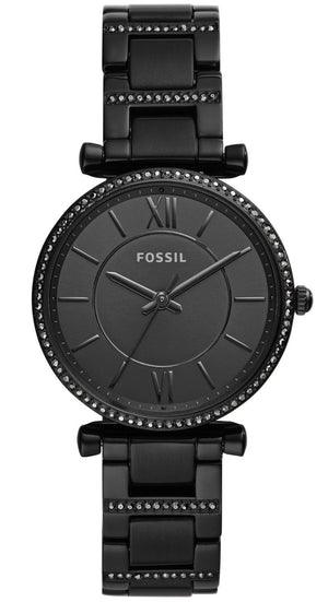 Buy Shop Fossil Carlie Black Dial Black Steel Strap Watch for Women - ES4488 USA Online