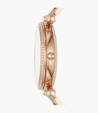 Buy Shop Fossil Carlie Rose Gold Dial Rose Gold Steel Strap Watch for Women - ES4301 USA Online