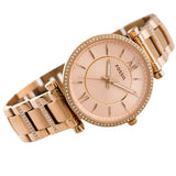 Buy Shop Fossil Carlie Rose Gold Dial Rose Gold Steel Strap Watch for Women - ES4301 USA Online