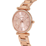 Buy Shop Fossil Carlie Rose Gold Dial Rose Gold Steel Strap Watch for Women - ES4301 USA Online