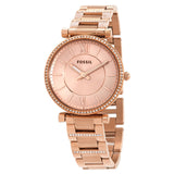 Buy Shop Fossil Carlie Rose Gold Dial Rose Gold Steel Strap Watch for Women - ES4301 USA Online