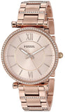 Buy Shop Fossil Carlie Rose Gold Dial Rose Gold Steel Strap Watch for Women - ES4301 USA Online