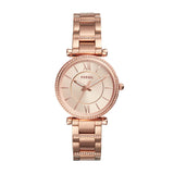 Buy Shop Fossil Carlie Rose Gold Dial Rose Gold Steel Strap Watch for Women - ES4301 USA Online