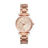 Buy Shop Fossil Carlie Rose Gold Dial Rose Gold Steel Strap Watch for Women - ES4301 USA Online