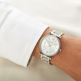 Buy Shop Fossil Carlie Silver Dial Silver Steel Strap Watch for Women - ES4341 USA Online