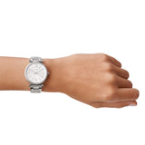 Buy Shop Fossil Carlie Silver Dial Silver Steel Strap Watch for Women - ES4341 USA Online