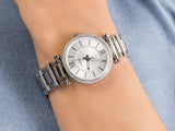 Buy Shop Fossil Carlie Silver Dial Silver Steel Strap Watch for Women - ES4341 USA Online