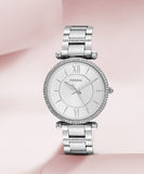 Buy Shop Fossil Carlie Silver Dial Silver Steel Strap Watch for Women - ES4341 USA Online
