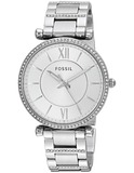 Buy Shop Fossil Carlie Silver Dial Silver Steel Strap Watch for Women - ES4341 USA Online