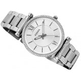 Buy Shop Fossil Carlie Silver Dial Silver Steel Strap Watch for Women - ES4341 USA Online