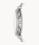 Buy Shop Fossil Carlie Silver Dial Silver Steel Strap Watch for Women - ES4341 USA Online