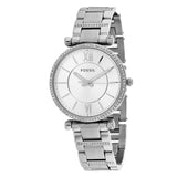 Buy Shop Fossil Carlie Silver Dial Silver Steel Strap Watch for Women - ES4341 USA Online